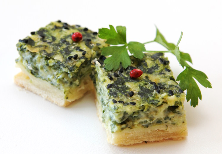 Spinach cheese squares